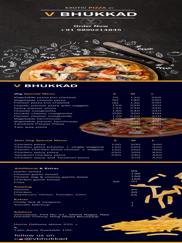 V Bhukkad Veg and Non-Veg Pizza Menu | PDF | Pizza | Foods