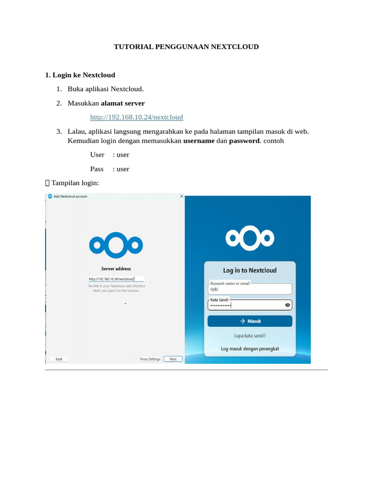 Tutorial Singkat Penggunaan Nextcloud | PDF