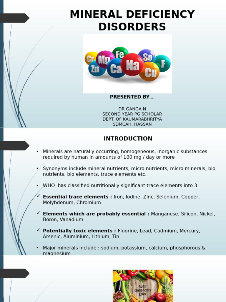 Understanding Mineral Deficiency Disorders | PDF | Nutrients