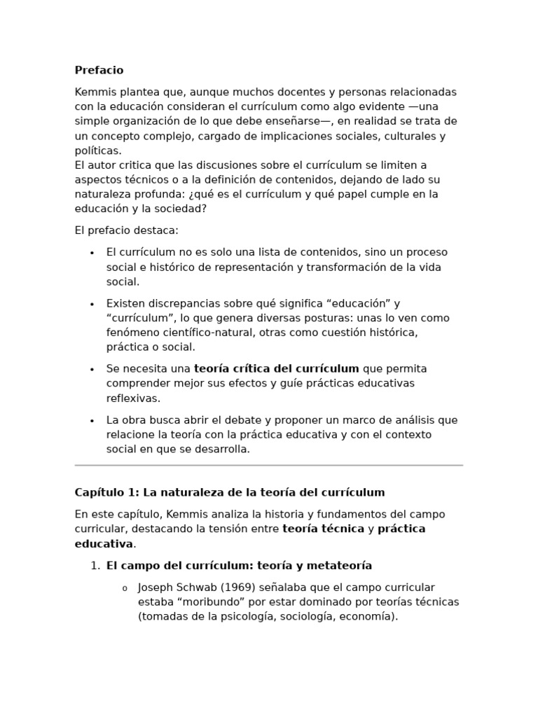 Análisis crítico del currículum educativo | PDF | Plan de estudios ...