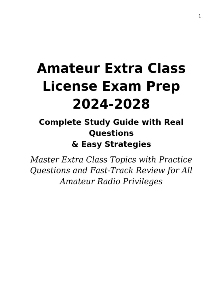 Extra Class License Exam Study Guide | PDF | Antenna (Radio) | Amateur ...