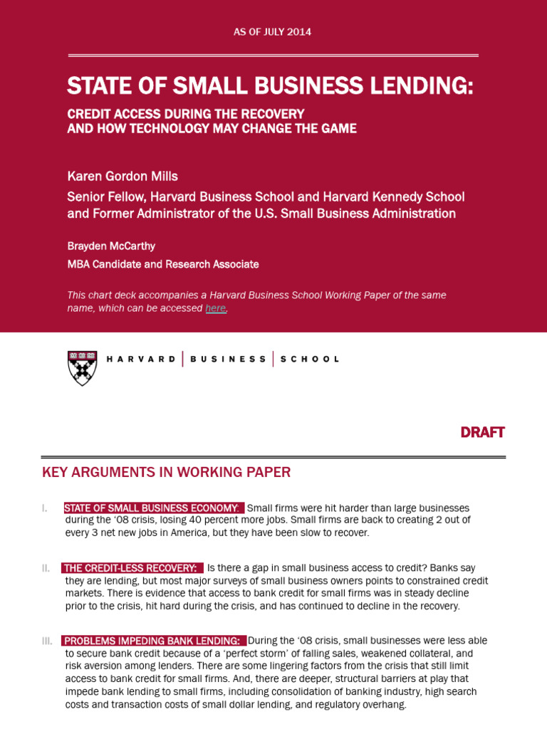 15-004 HBS Working Paper Chart Deck - 47695 | PDF | Banks | Loans