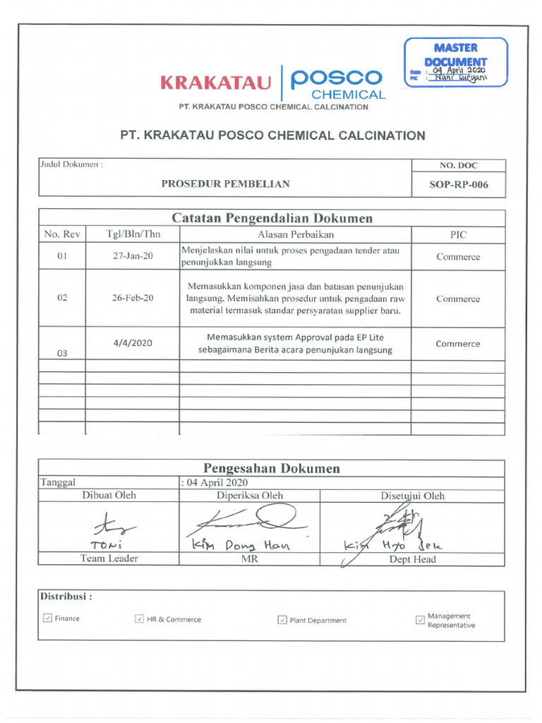 Sop RP 006 Prosedur Pembelian | PDF