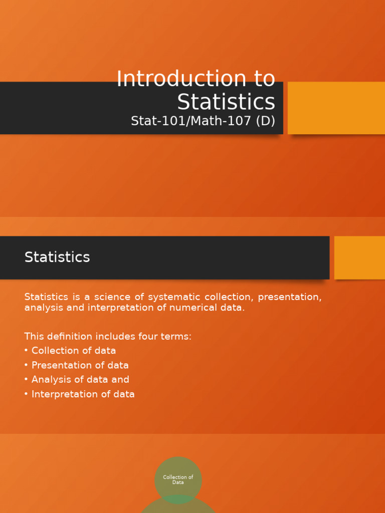 Introduction to Statistics Concepts | PDF | Statistics | Categorical ...