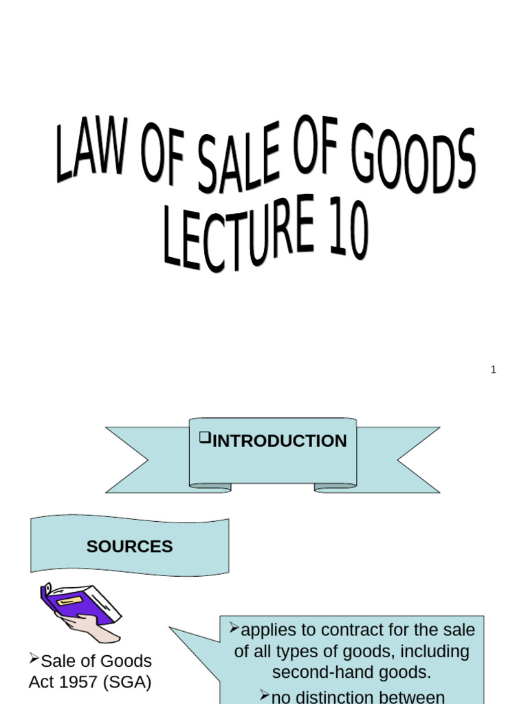 Sale of Goods Act Overview and Key Terms | PDF | Legal Concepts ...