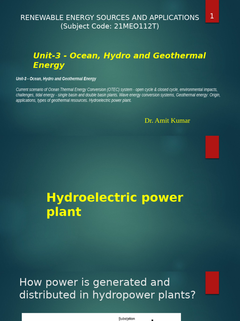 Ocean, Hydro, and Geothermal Energy | PDF | Turbine | Magma
