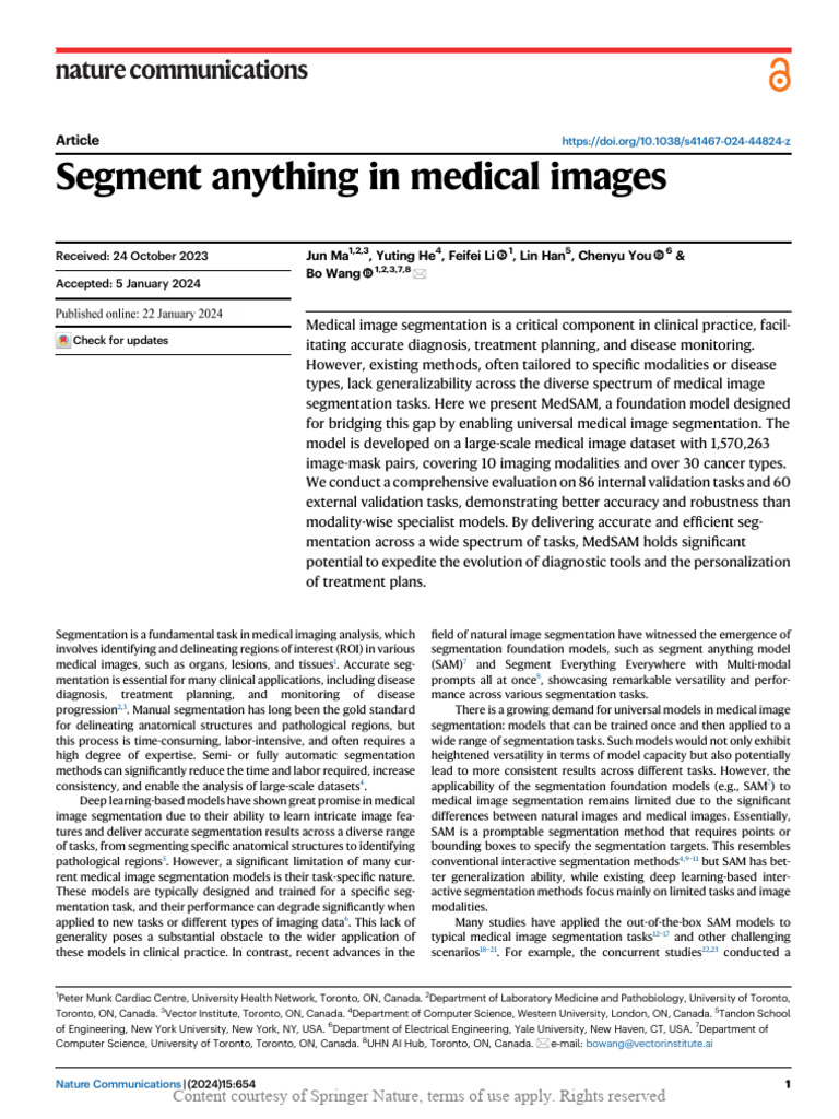 Universal Medical Image Segmentation Model | PDF | Medical Imaging ...