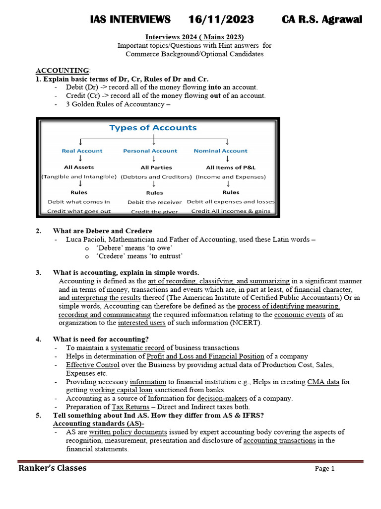 IAS Interview Tips for Commerce Candidates | PDF | Taxes | Debits And ...