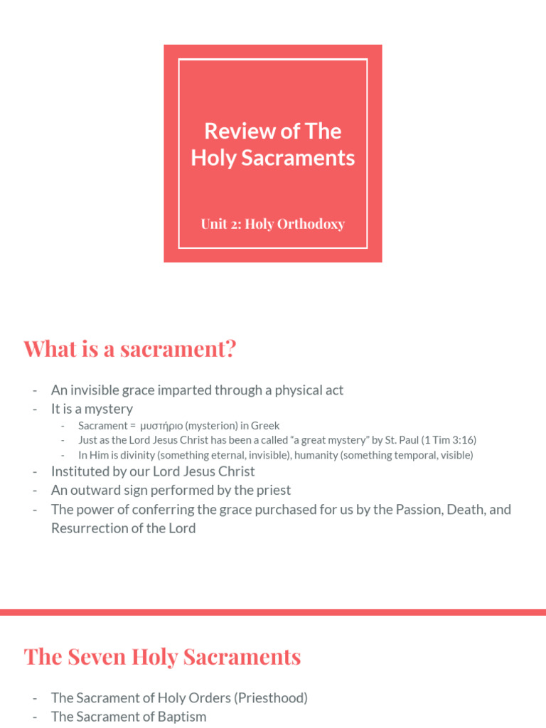 Understanding the Seven Holy Sacraments | PDF | Sacraments | Eucharist