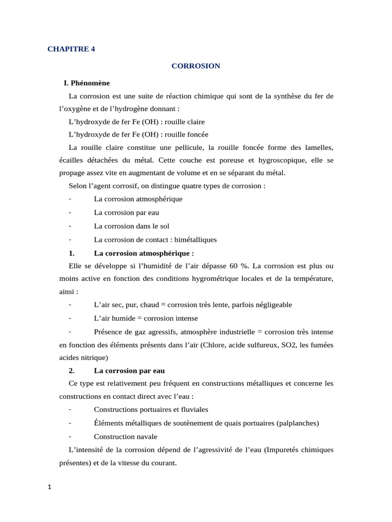 Comprendre la corrosion et ses types | PDF | Corrosion | Fer