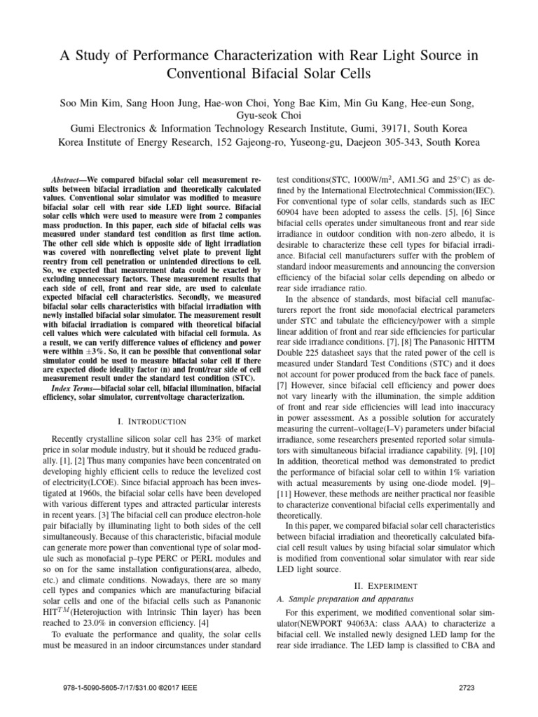 A Study of Performance Characterization With Rear Light Source in | PDF ...