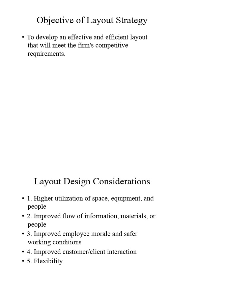Effective Layout Strategy Overview | PDF | Warehouse | Economies