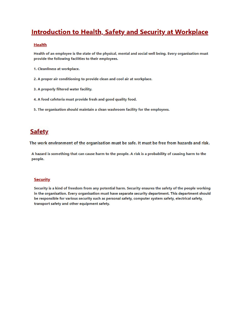 Work Place Safety | PDF