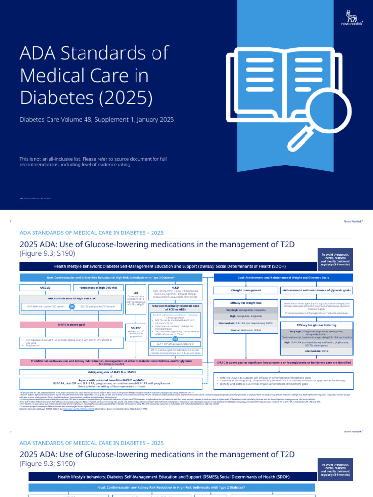 ada standards of care 2025 glp-1 dpp-4 combination not recommended ADA Diabetes Care Standards 2025 | PDF | Diabetes