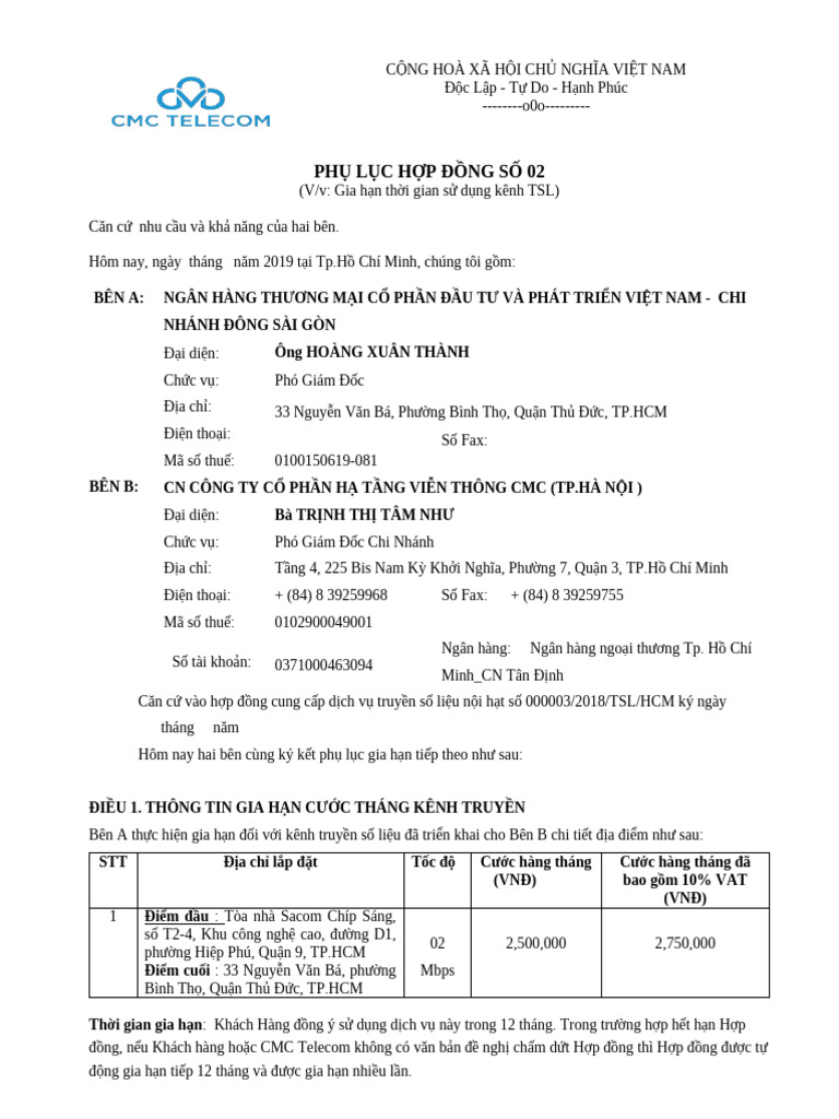 PLHD Gia Han Bidv SG | PDF