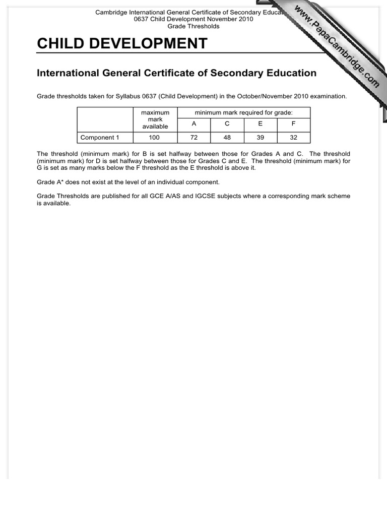 Child Development: International General Certificate of Secondary ...