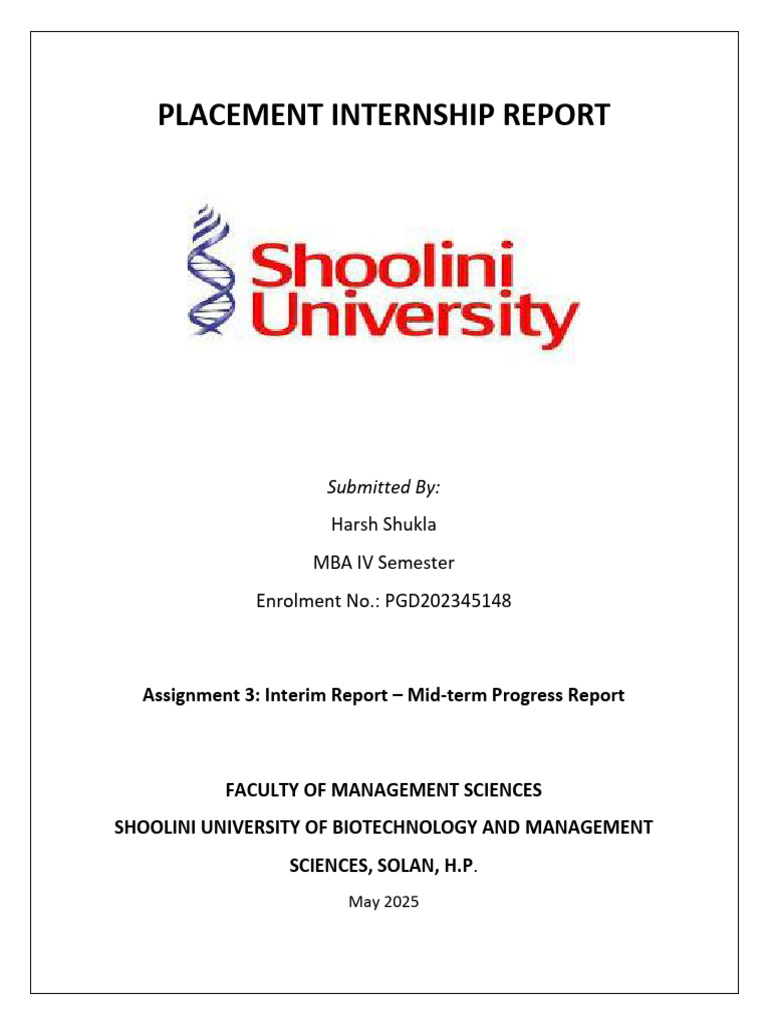 Placement Internship Report Overview | PDF | Corporate Social ...