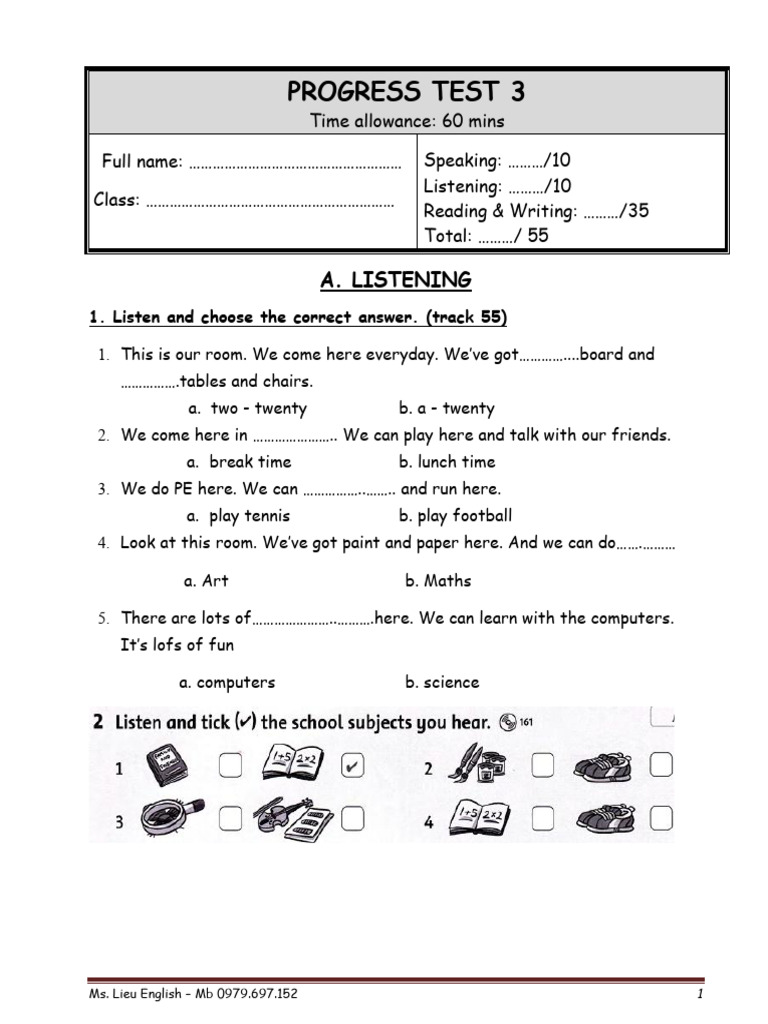 English Listening & Writing Test Guide | PDF | Chess | Chess Theory