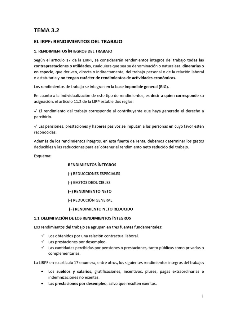 Rendimientos del Trabajo en el IRPF | PDF | Salario | Pensión