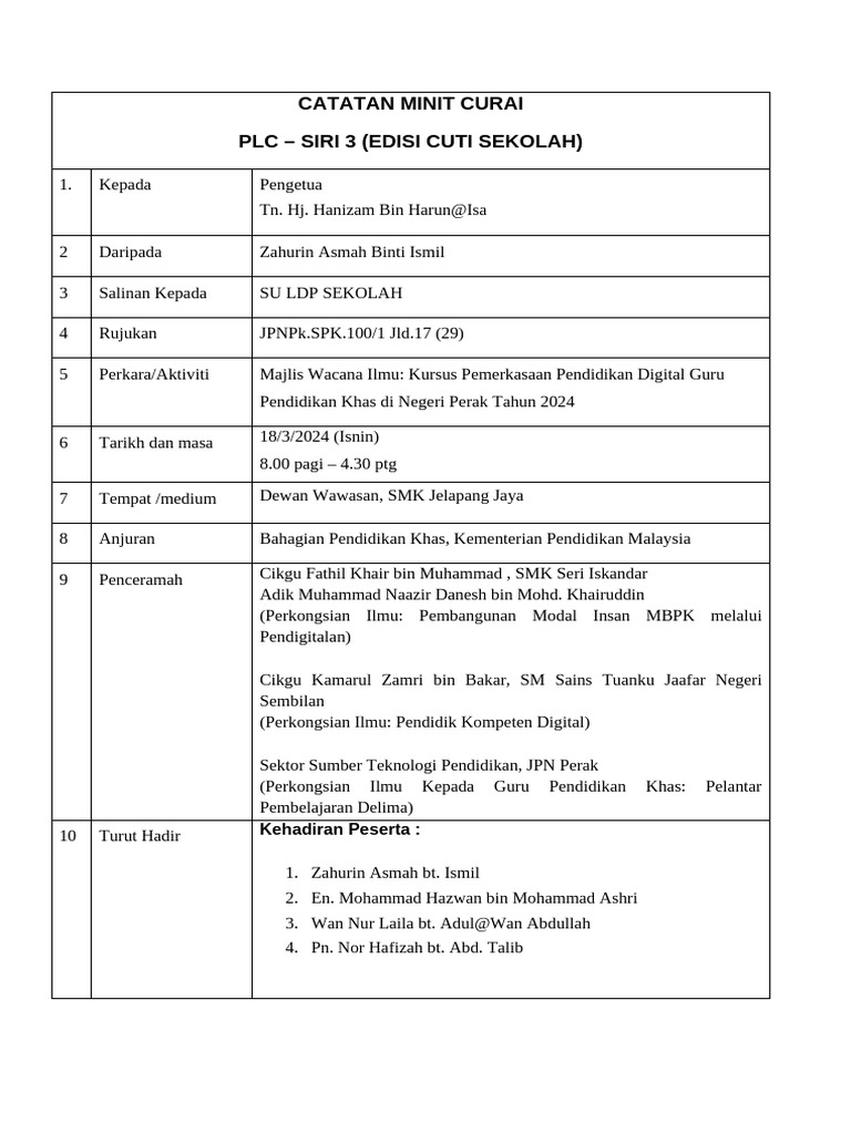 MINIT CURAI Kursus Digital | PDF