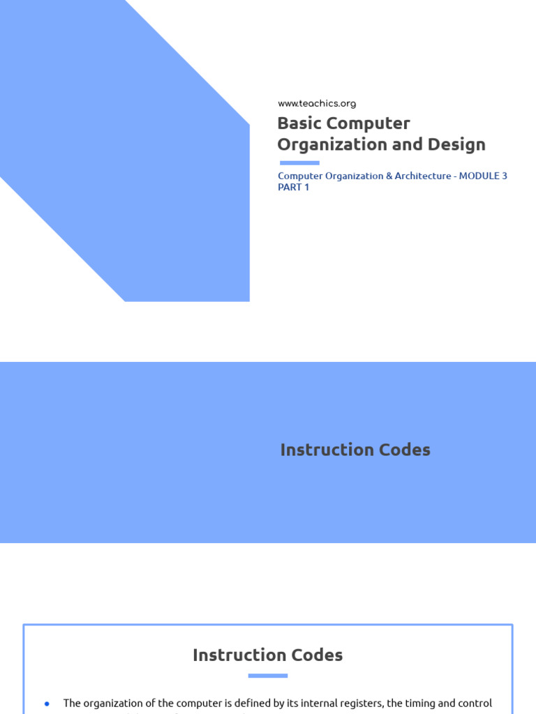 Computer Organization and Instruction Codes | PDF | Input/Output ...