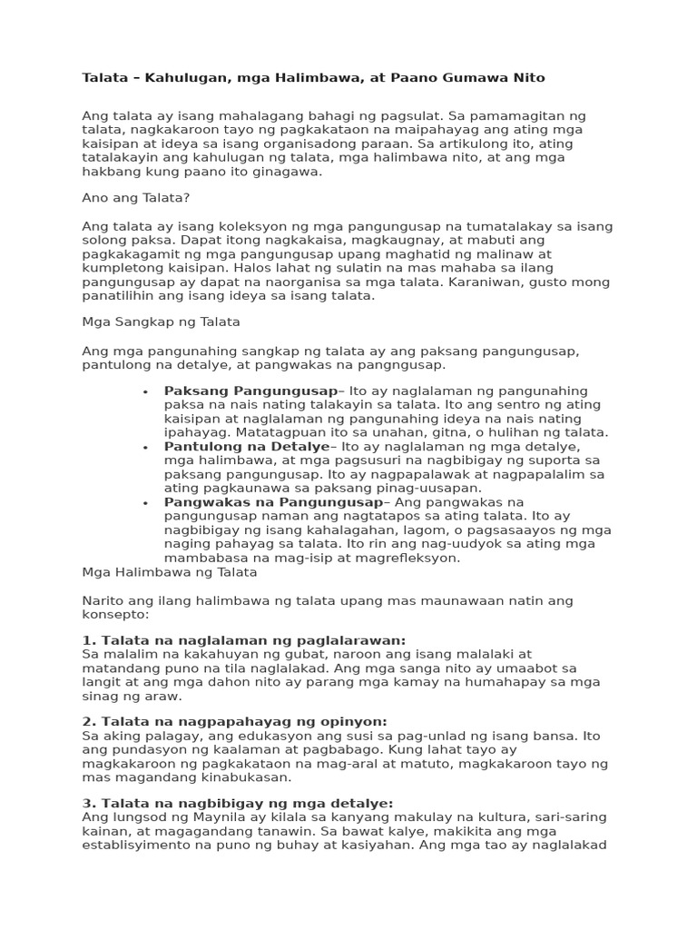 Talata | PDF