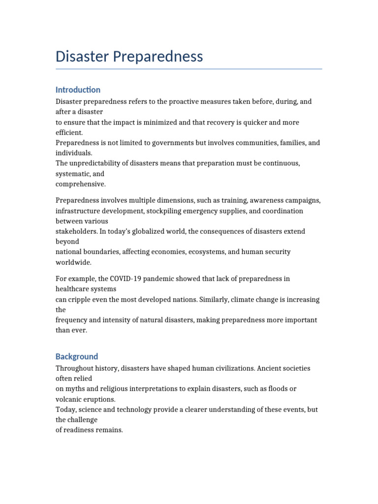 Disaster Preparedness With Tables | PDF | Natural Disasters | Emergency ...