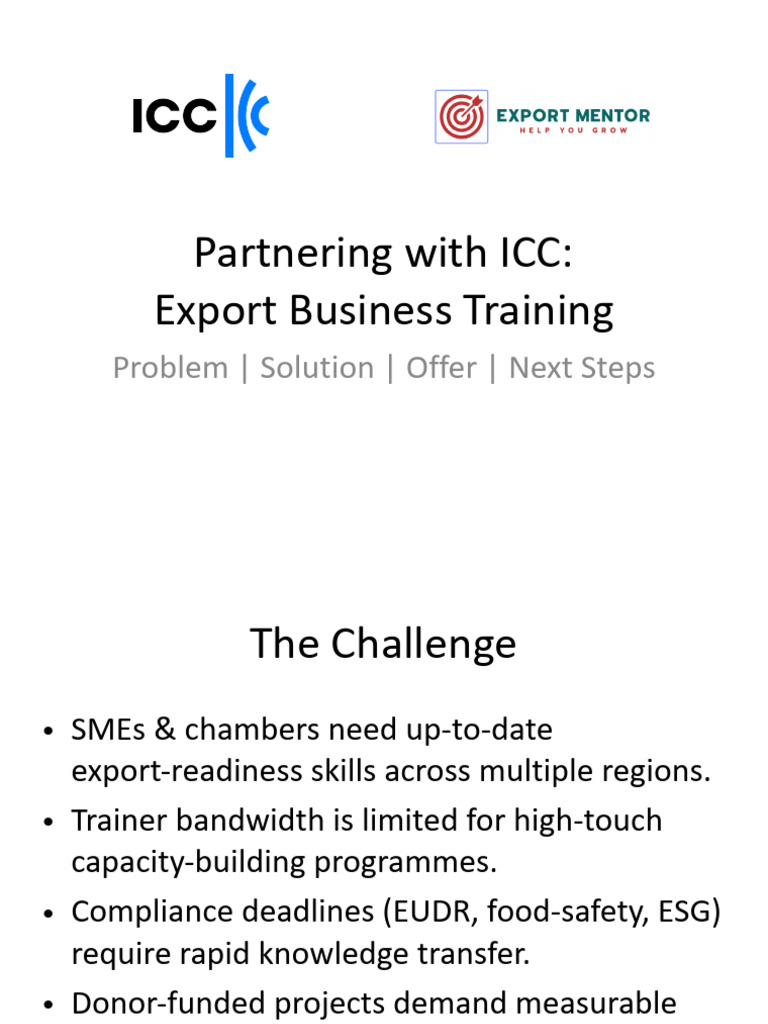 ICC Export Training Deck | PDF | Business | Economies