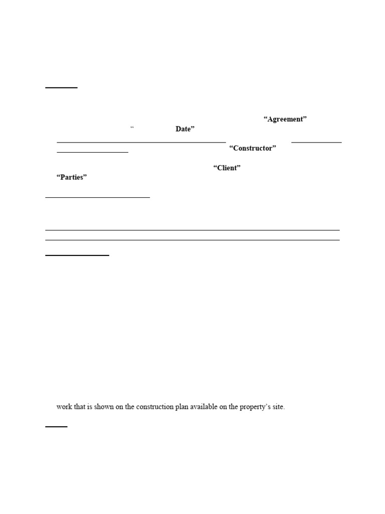 Construction Contract Agreement Template | PDF | Indemnity | Private Law