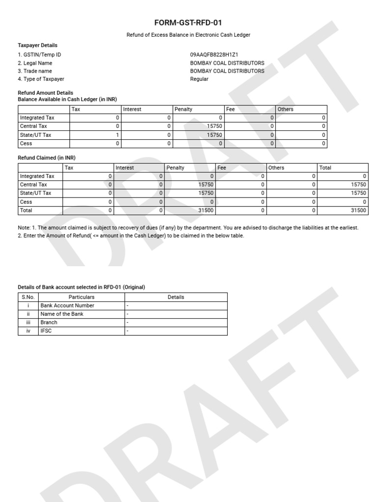 GST Rfd-01a 09aaqfb8228h1z1 Exbcl 122017 Form | PDF | Taxes | Economies