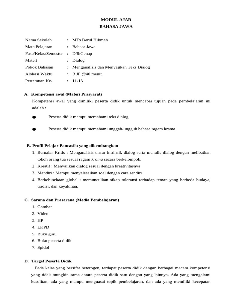 Kunci Pacelathon: Aspek Penting Dialog | PDF