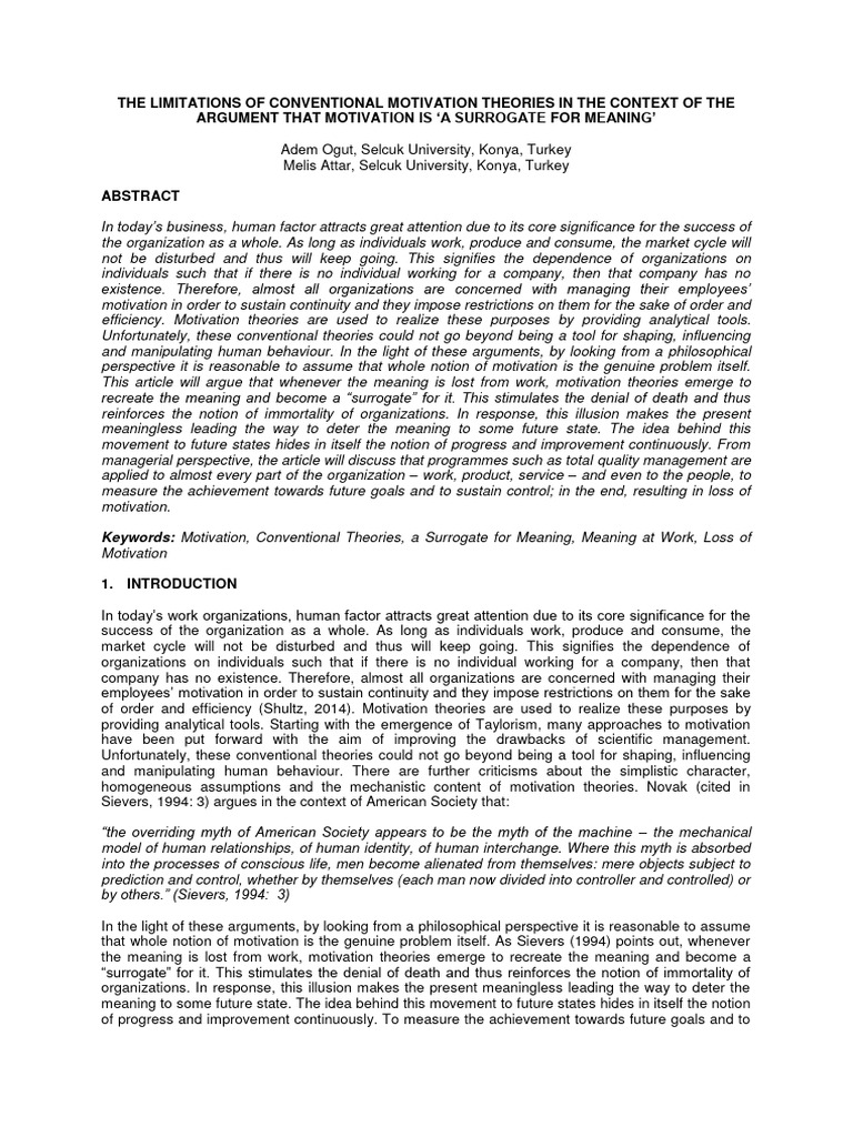 Curated visual reference: Visual Reference: Limitations Of Motivation Theories Pdf Motivation