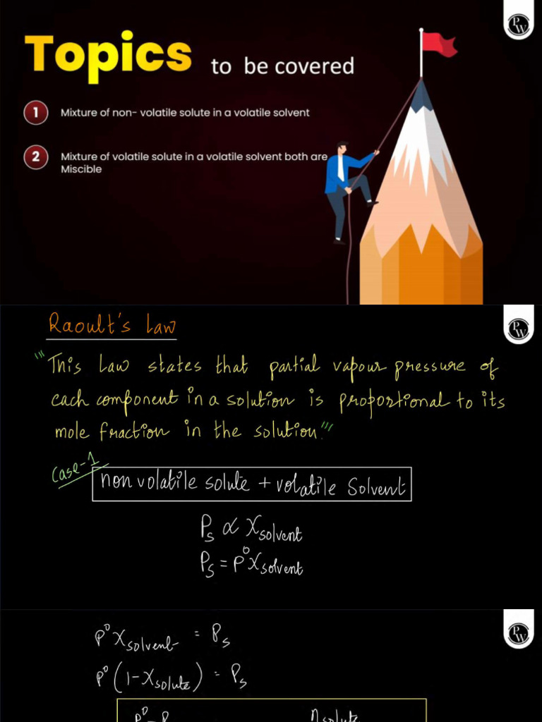 Mixture of Volatile Solute in A Volatile Solvent Both Are Miscibl | PDF