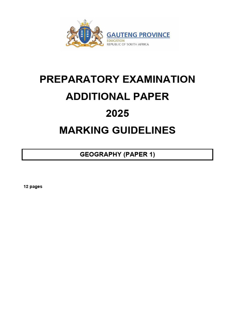 Geography Marking Guidelines 2025 | PDF | River | Stream