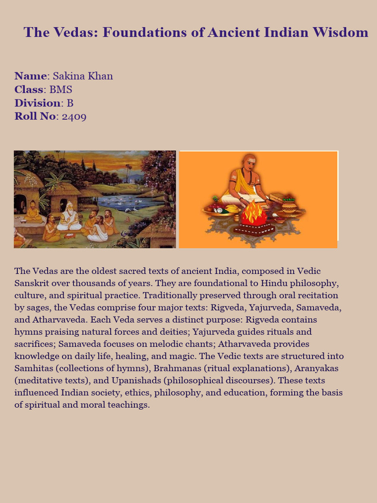 Vedas: Core of Ancient Indian Wisdom | PDF | Vedas | Yoga