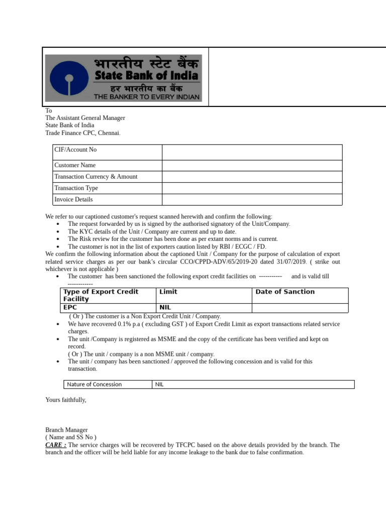 Sbi - Letter | PDF