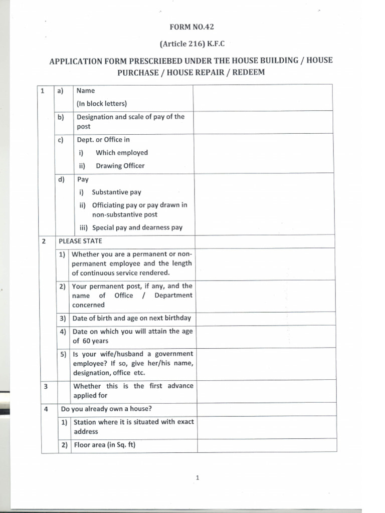 HBA Form-42 | PDF