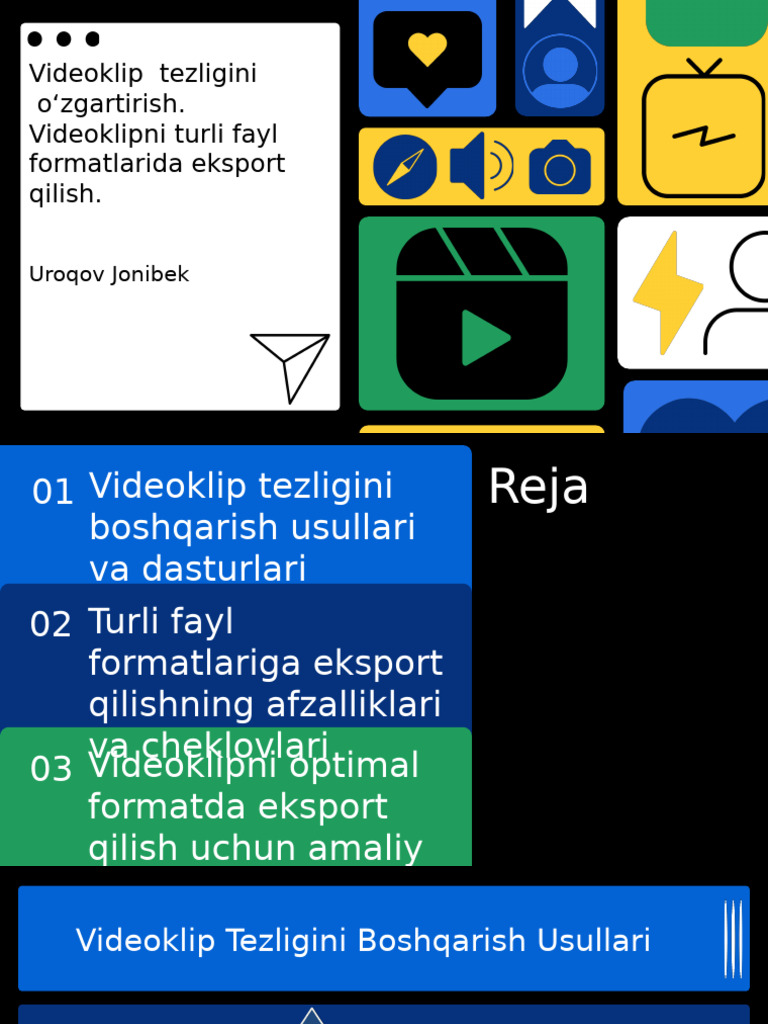 Videoklip Tezligini O Zgartirish Videoklipni Turli Fayl Forma PDF