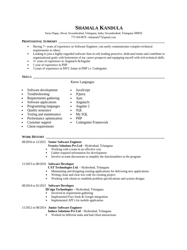 Software Engineer with Angular & PHP Expertise | PDF | Angular Js ...