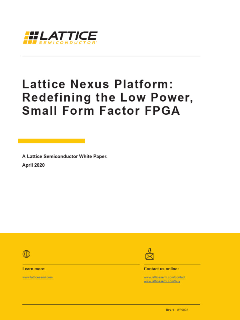 Lattice Nexus: Low Power FPGA Innovations | PDF | Field Programmable ...