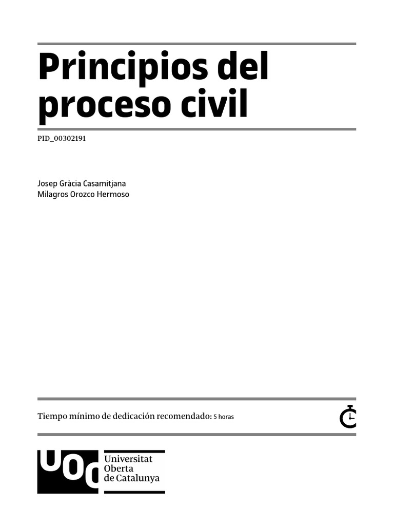 Principios del Proceso Civil en España | PDF | Ley procesal | Demanda ...