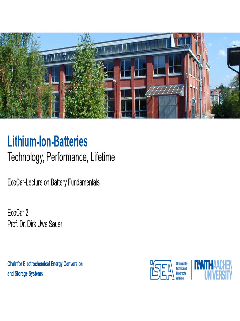 Lithium-Ion Battery Technology Overview | PDF | Lithium Ion Battery ...