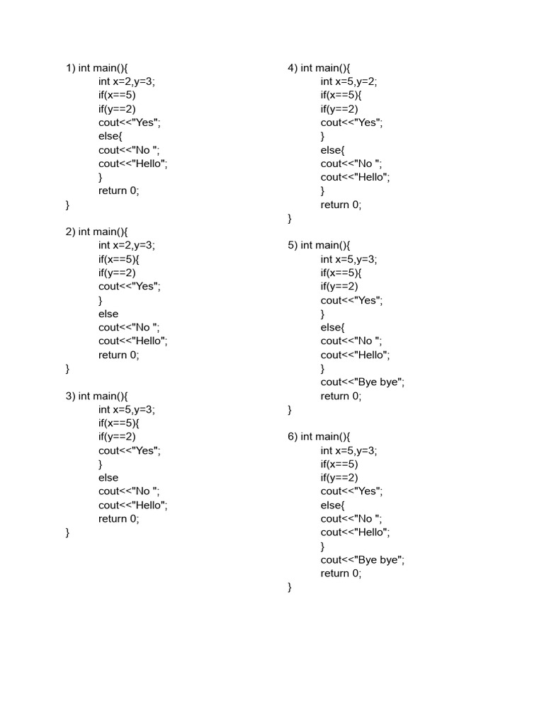 C++ Conditional Statements Examples | PDF