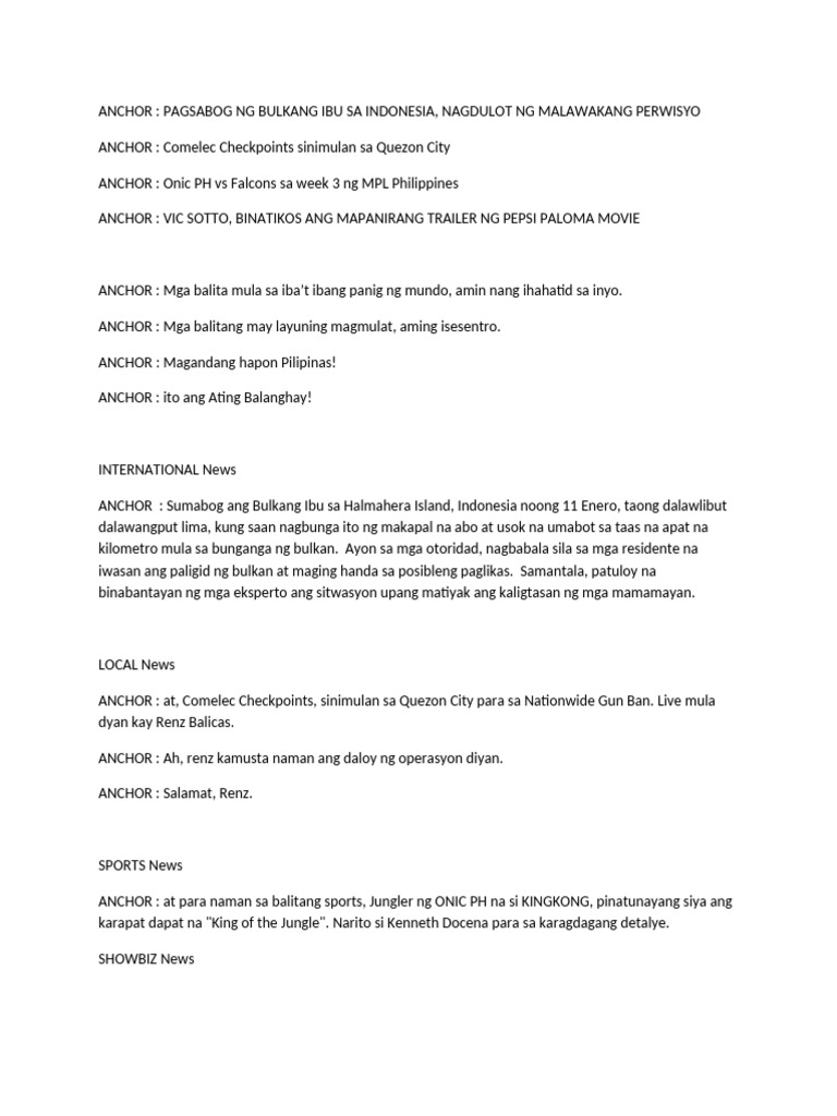 Filipino TVB Script 1 | PDF