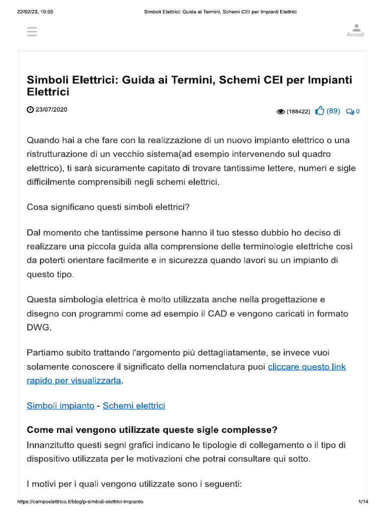 Simboli Elettrici | PDF