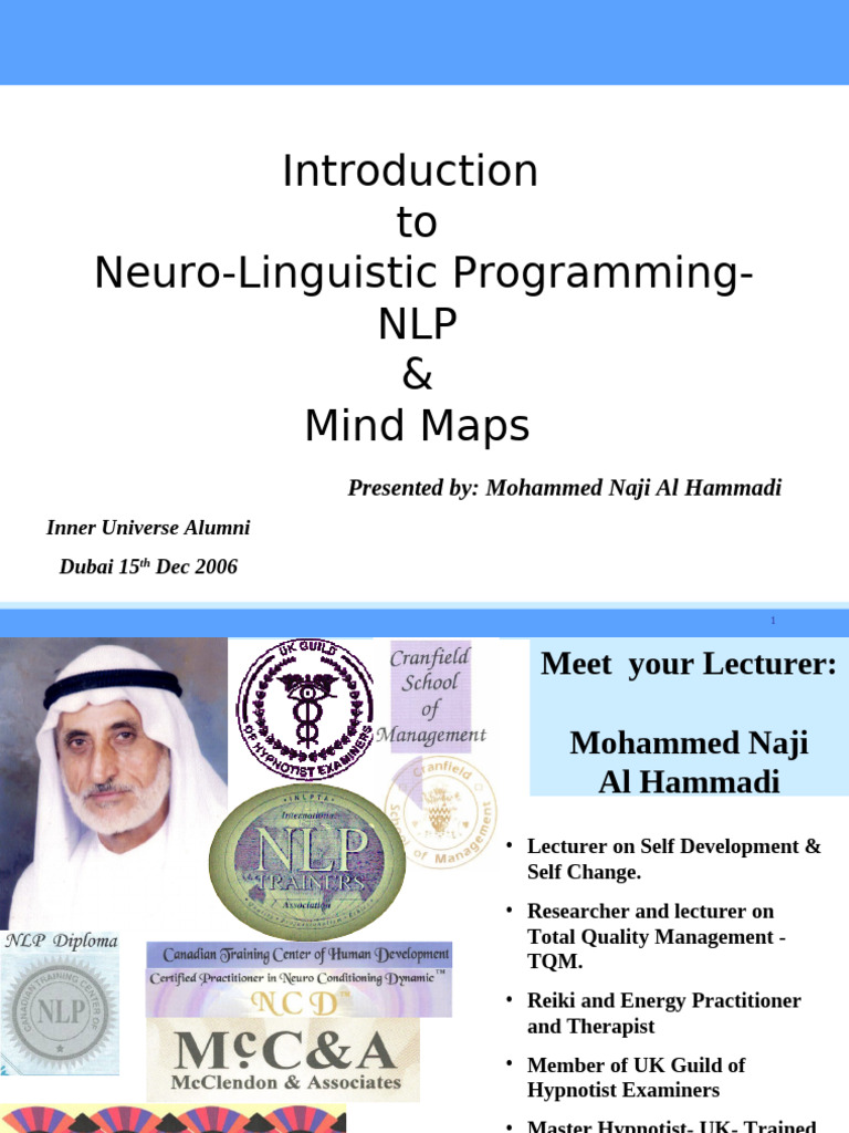 Introduction to NLP and Mind Mapping | PDF | Neuro Linguistic ...