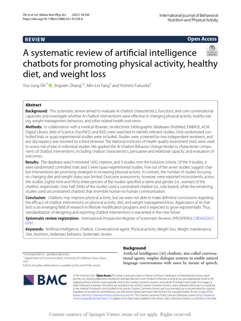 A Systematic Review of Artificial Intelligence Cha | PDF | Systematic ...