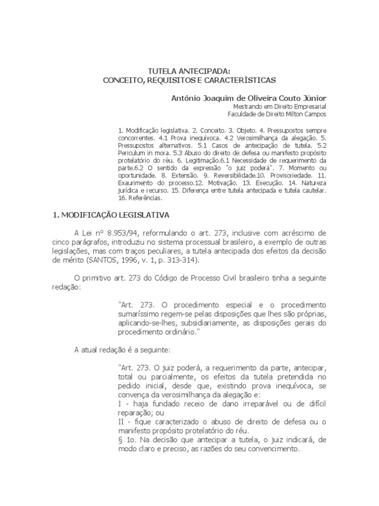 Antecipação de Tutela | PDF