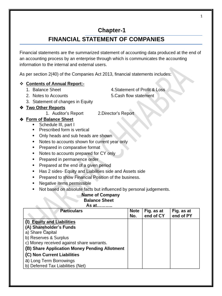 Financial Statement Overview for Companies | PDF | Balance Sheet ...