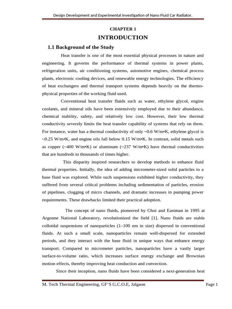 Nano Fluid Radiator Design Study | PDF | Heat Transfer | Efficient ...